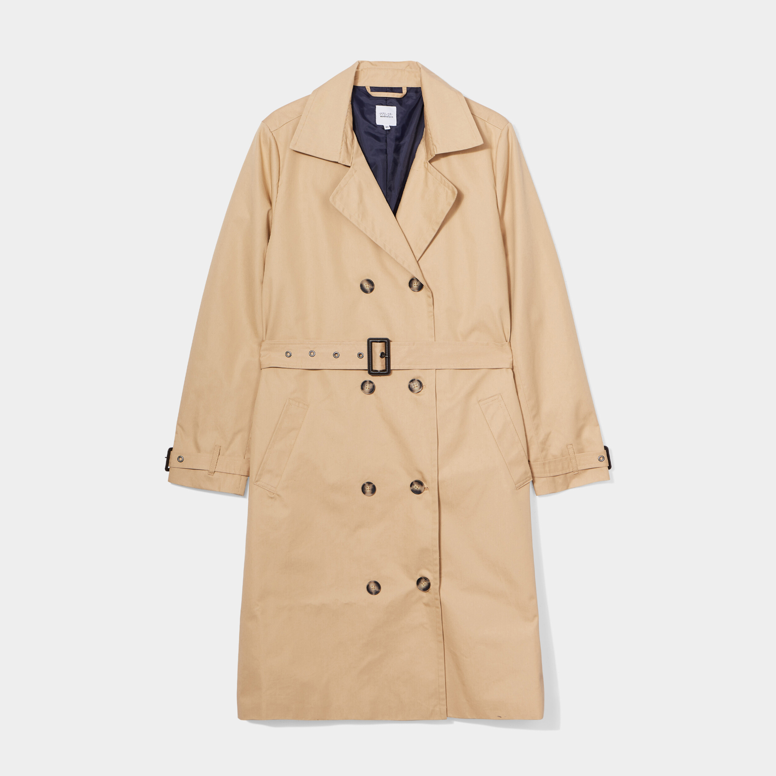 Trench long cintré ceinturé beige femme grande taille | La Halle