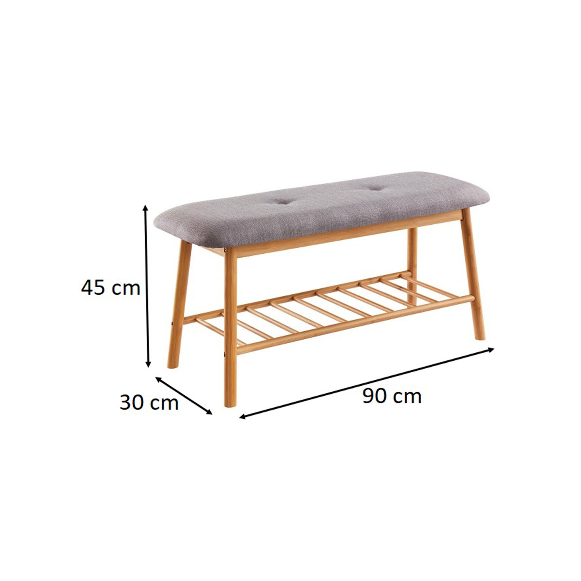 Banc en bambou avec coussin