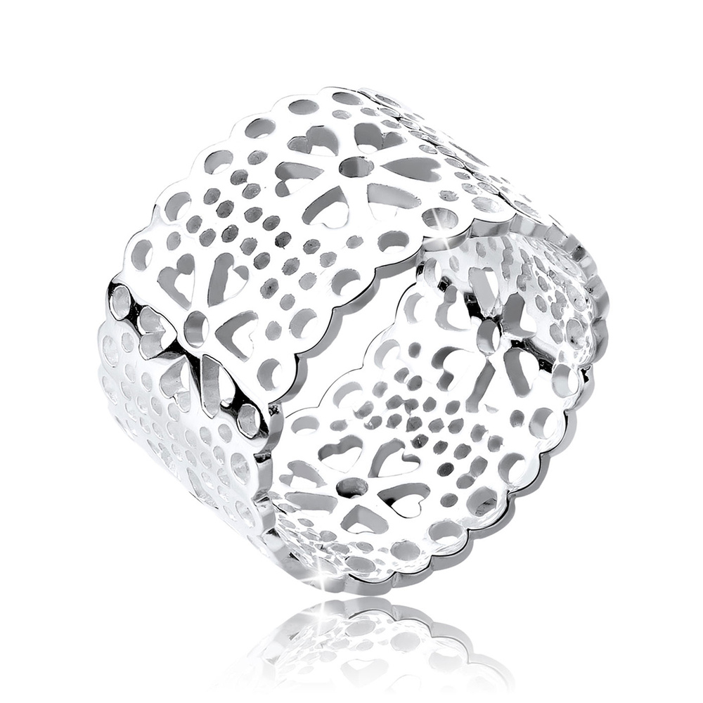 Elli Elli Bague Blume Ornament Cut Out 925 Silber Bague