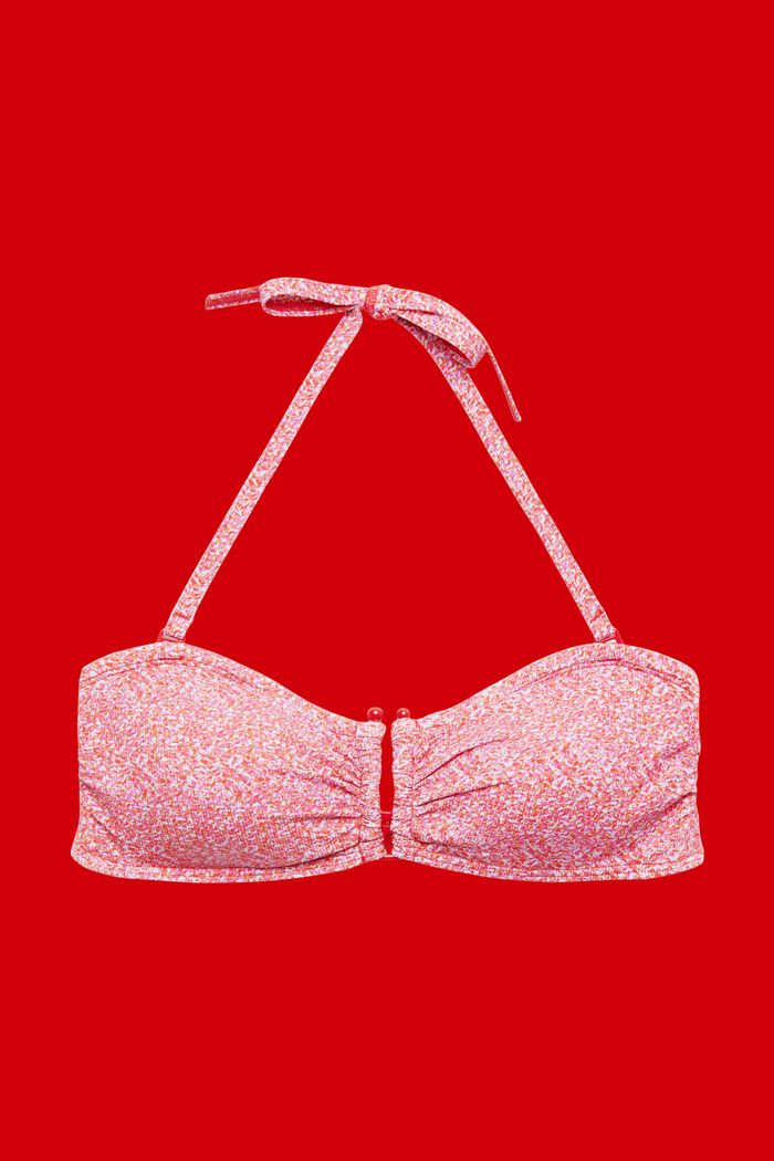 Wattiertes Bandeau-Bikinitop mit Print