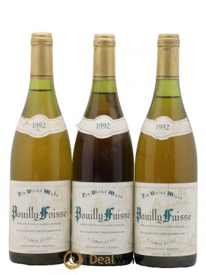 Pouilly-Fuissé Les Vieux Murs Loron Et Fils 1992 - Lot de 3 Bouteilles