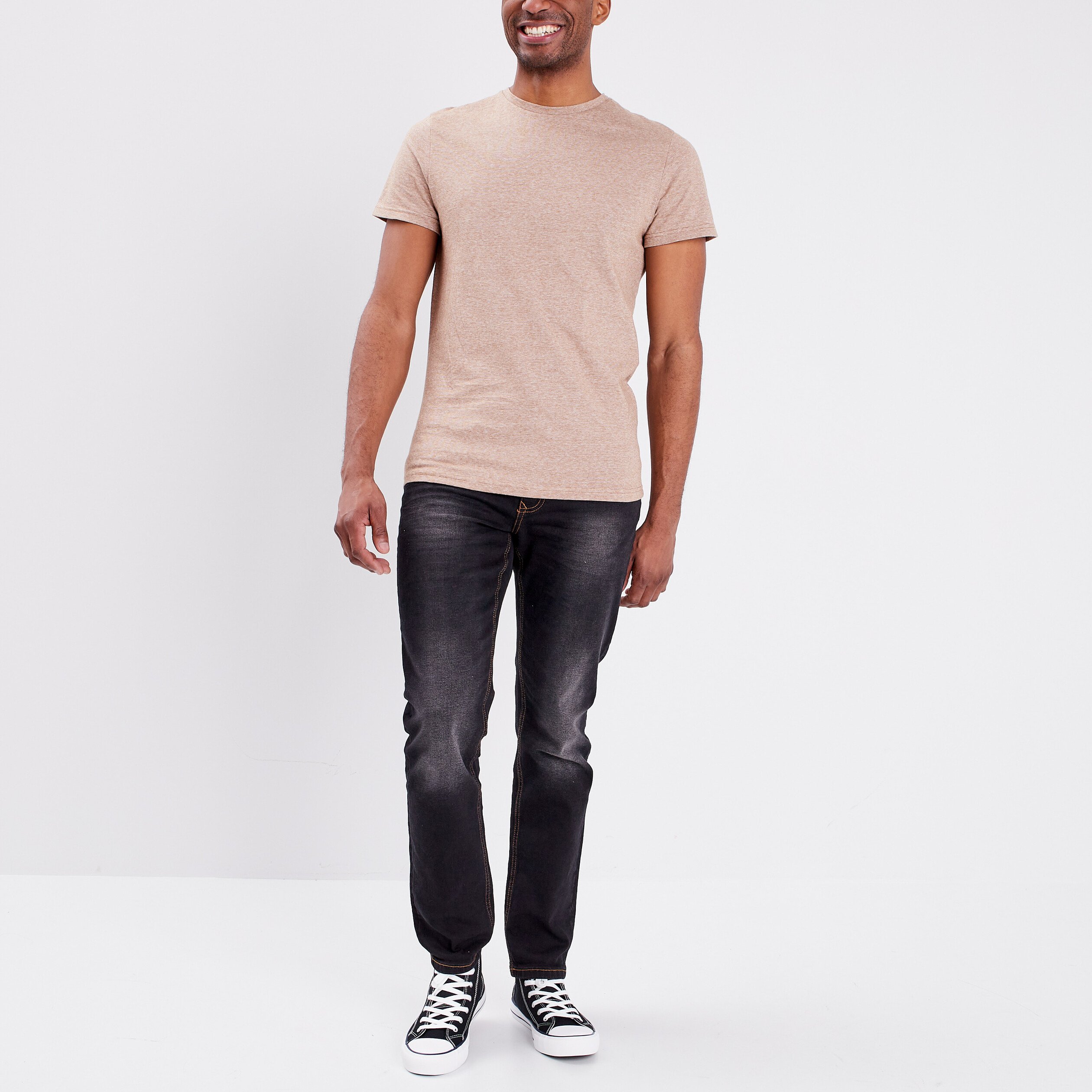 T-shirt coton manches courtes couleur bronze homme | La Halle