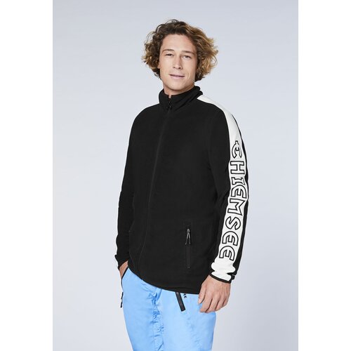 FLEECEJACKE MIT GROSSEM SCHRIFTZUG AM ÄRMEL