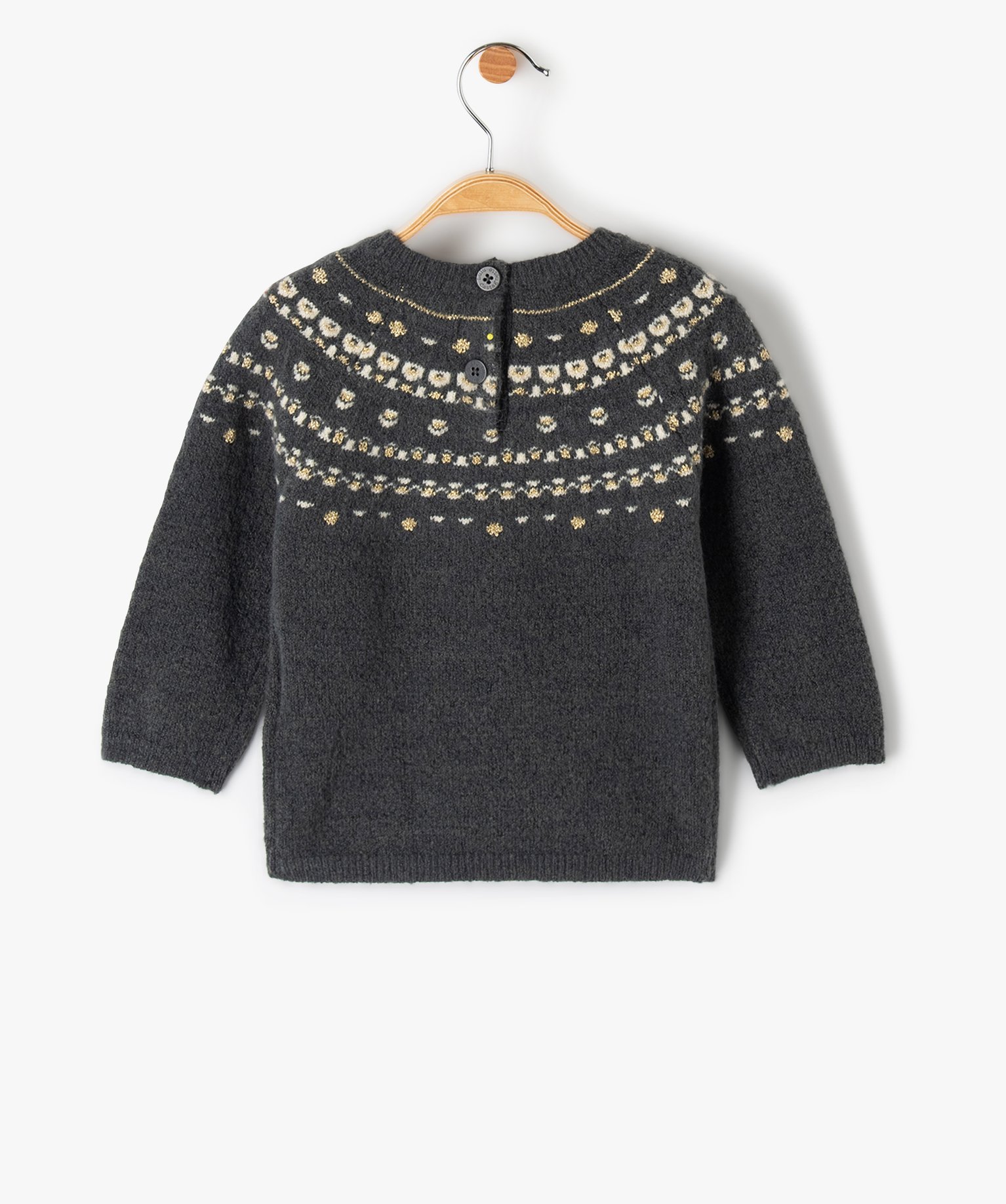 Pull de Nol bébé fille à motifs pailletés - LuluCastag... gris fonce | GEMO
