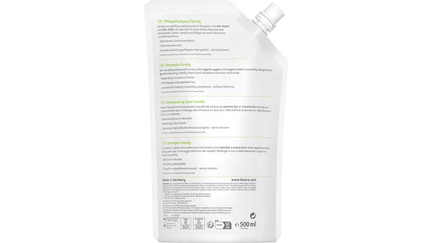lavera Family Pflege Shampoo Nachfüllpackung 500 ml