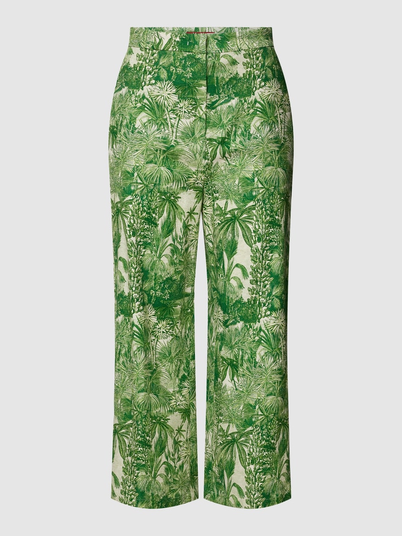 Hose mit Allover-Muster Modell 'CALERNO' in grün