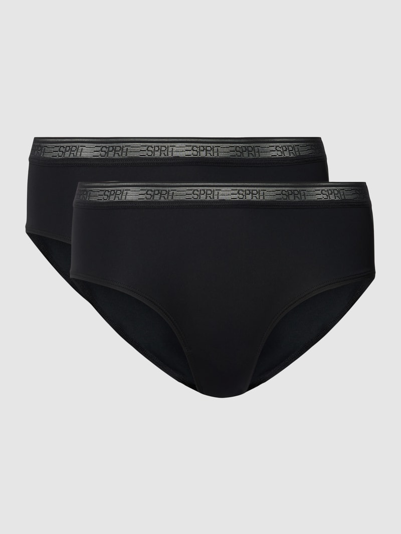 Pants mit semitransparentem Logo-Bund in schwarz