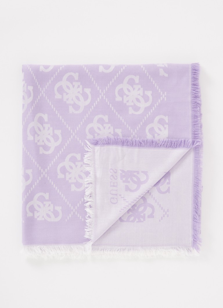 Sciarpa GUESS Eliette con stampa logo, 135 x 135 cm