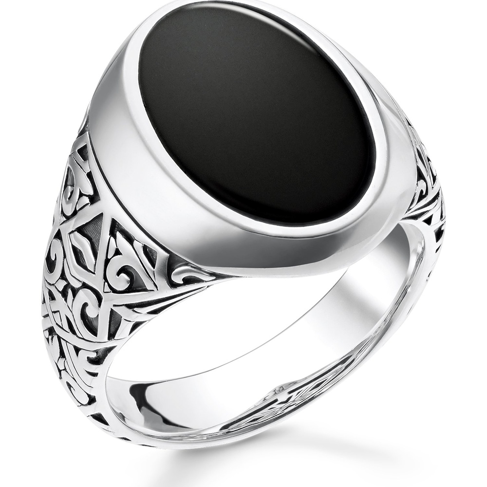Thomas Sabo Bague pour hommes 925 Argent noir Bague