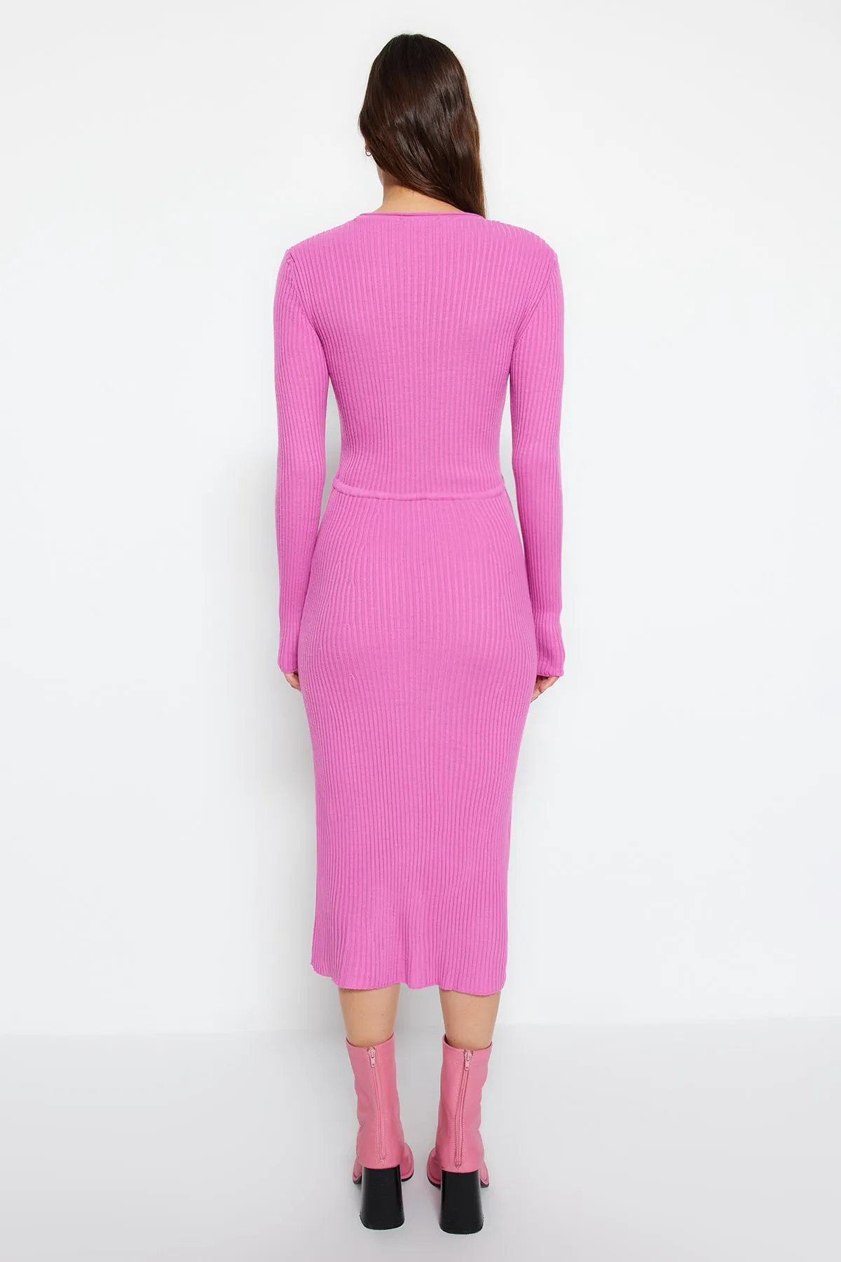 Trendyol Collection  Rosa Midi-Strickkleid TWOAW23EL00535