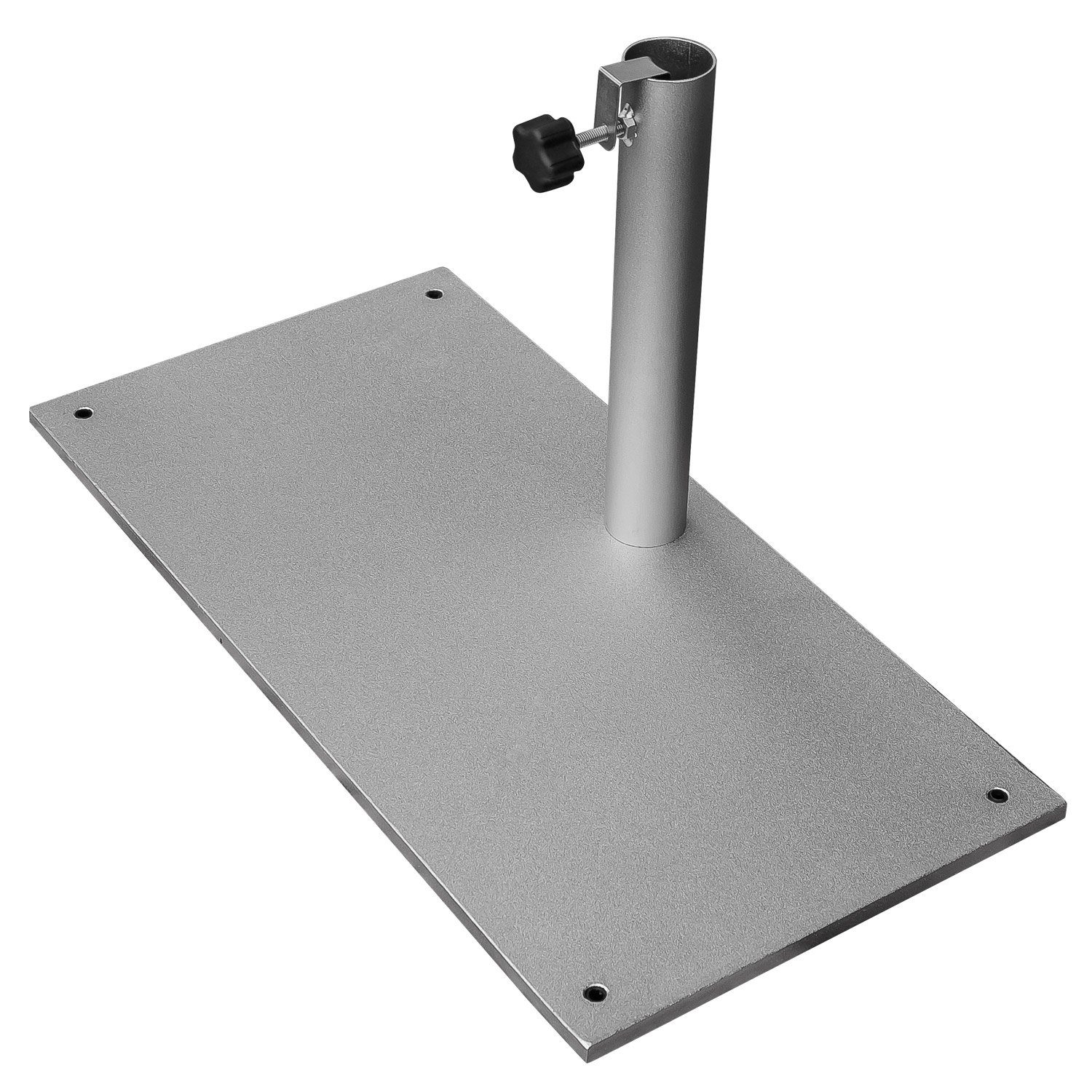 Delschen Betonschirmständer Sonnenschirmständer für Balkon Stahl Silber bis 40 mm Stamm 23 kg