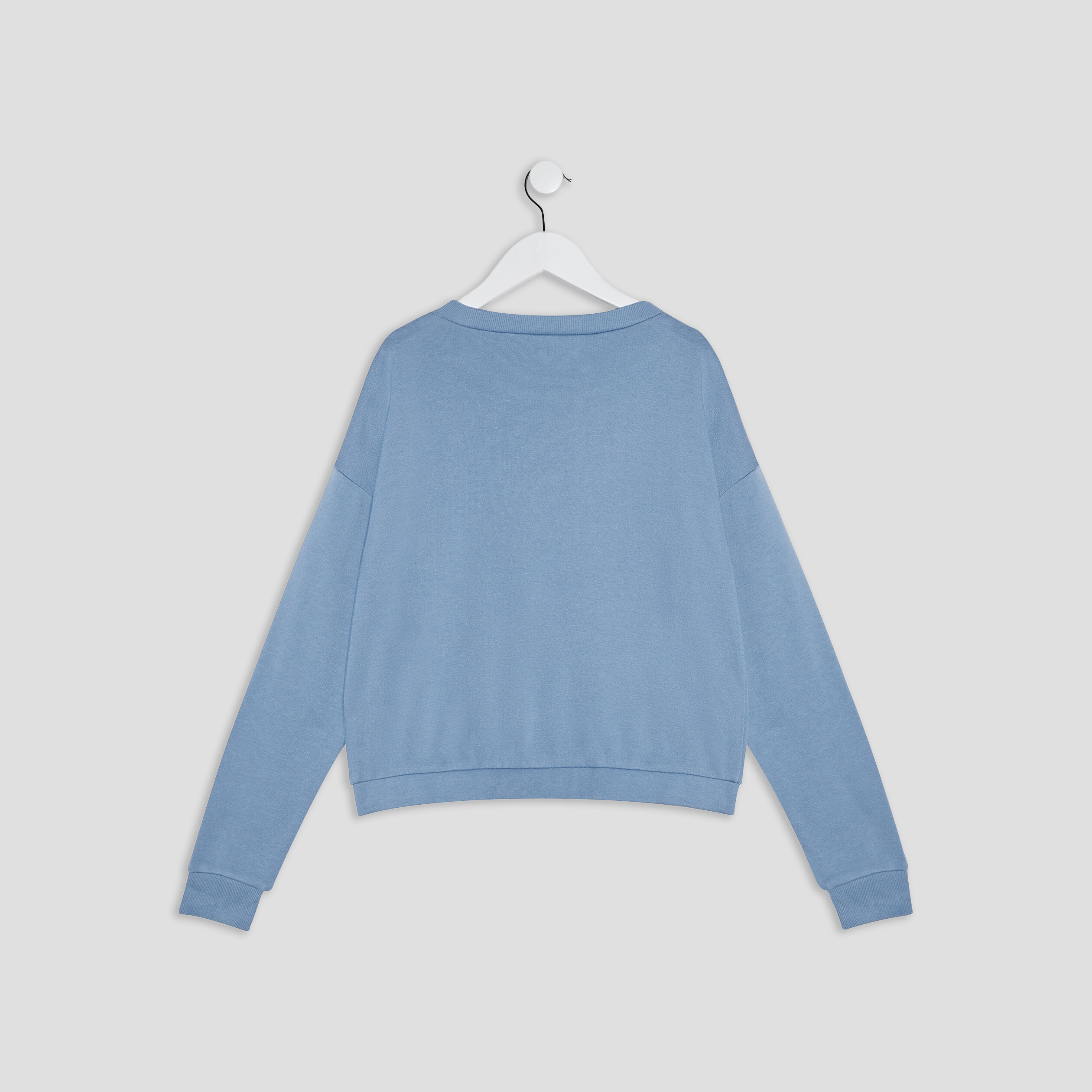 Sweat manches longues bleu gris femme | La Halle