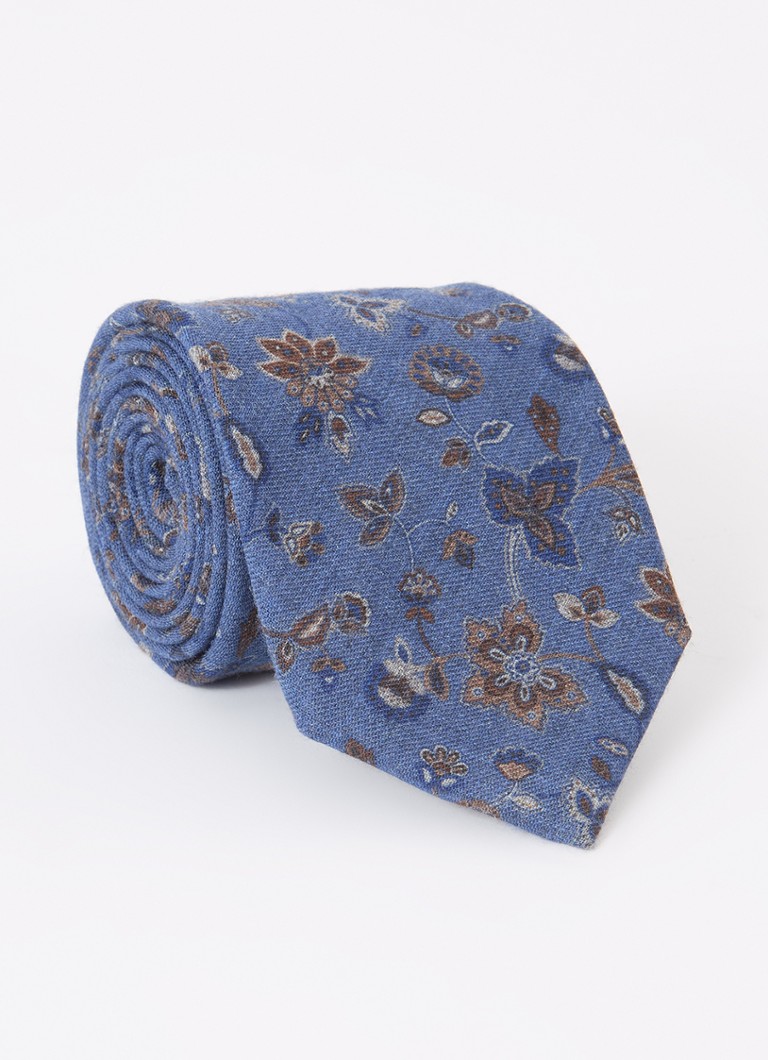 Profuomo Wool Tie with Floral Print