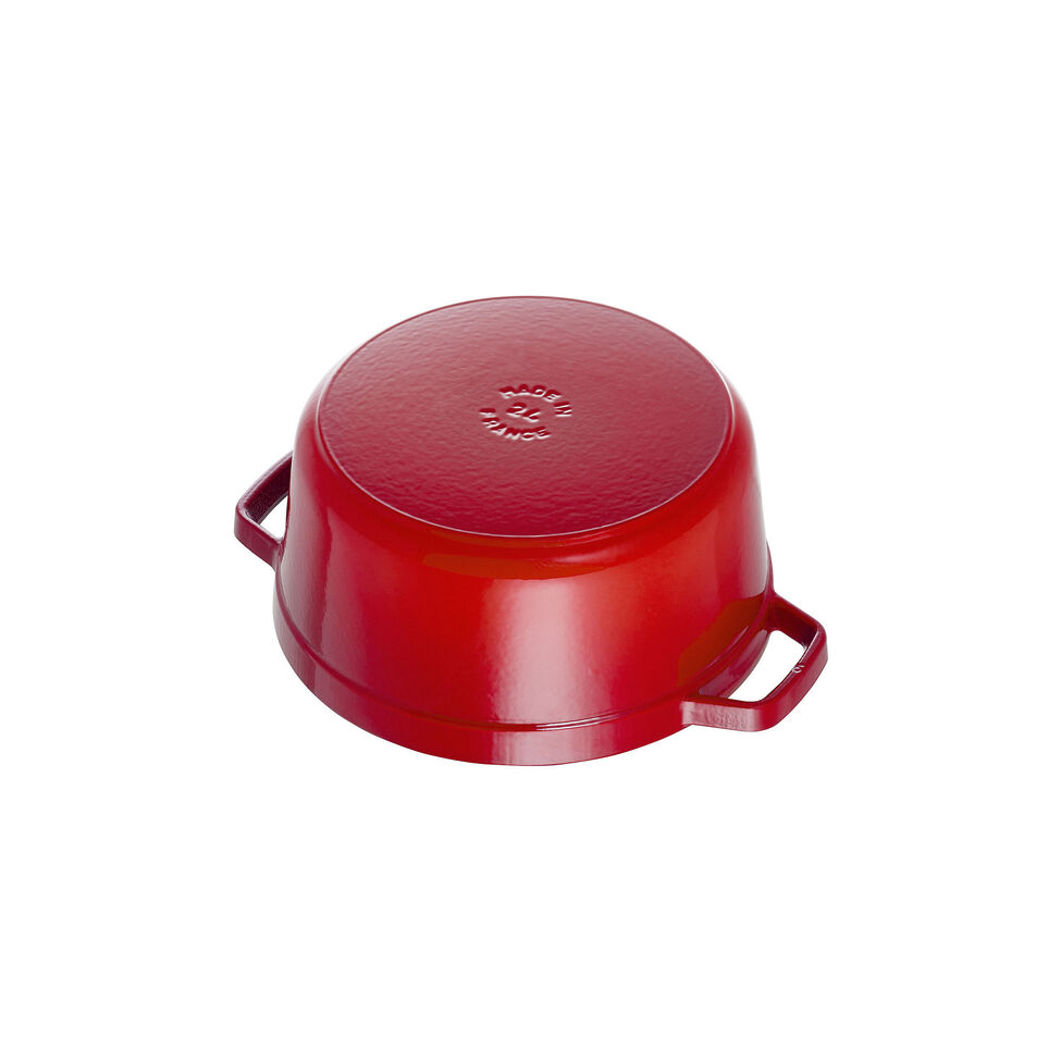 Cocotte 26 cm, rund, Kirsch-Rot, Gusseisen