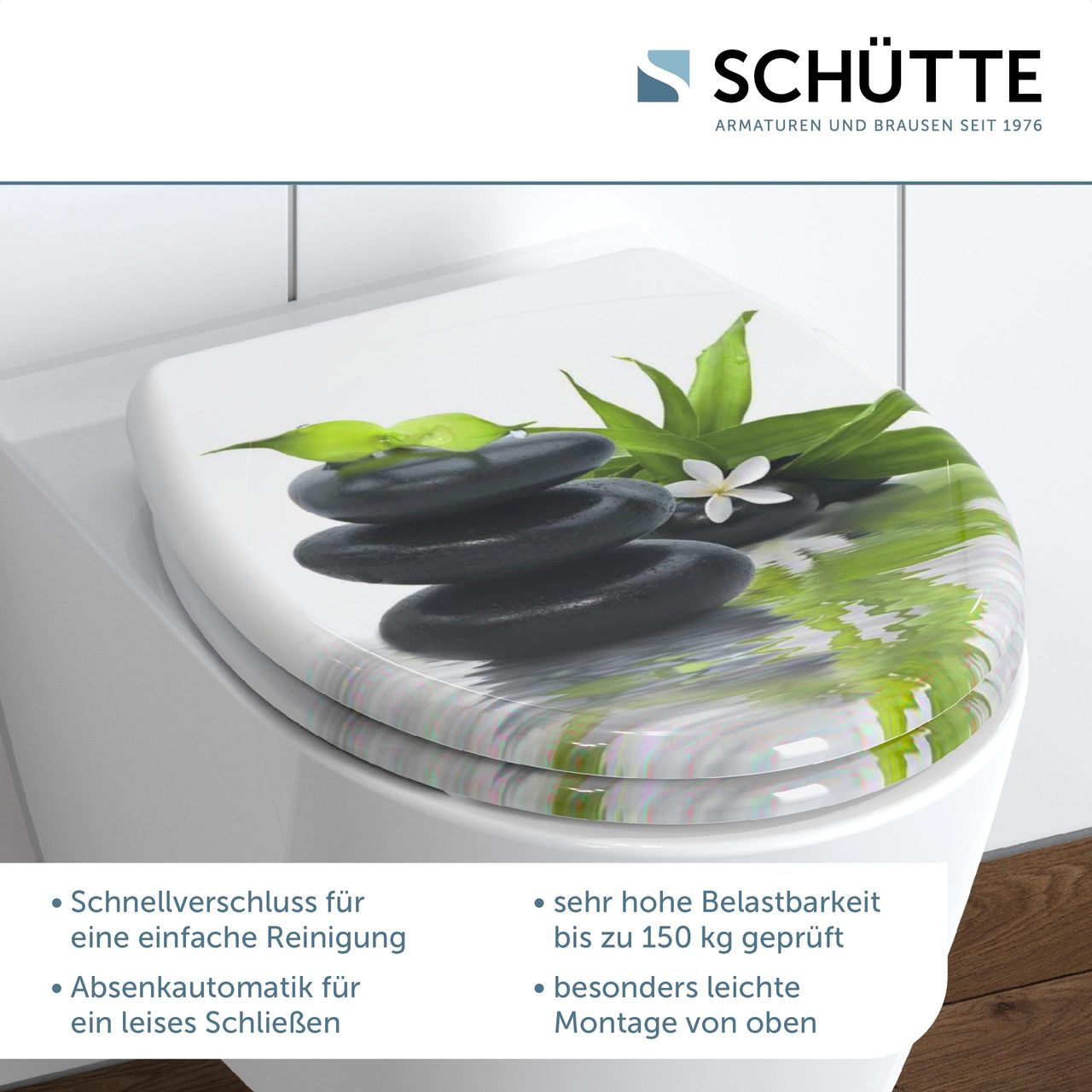 Schütte WC-Sitz JASMIN Duroplast Motiv Steine