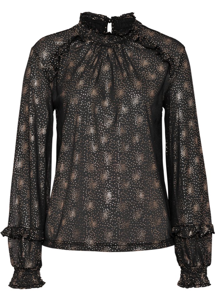 Mesh-Shirt mit Folienprint