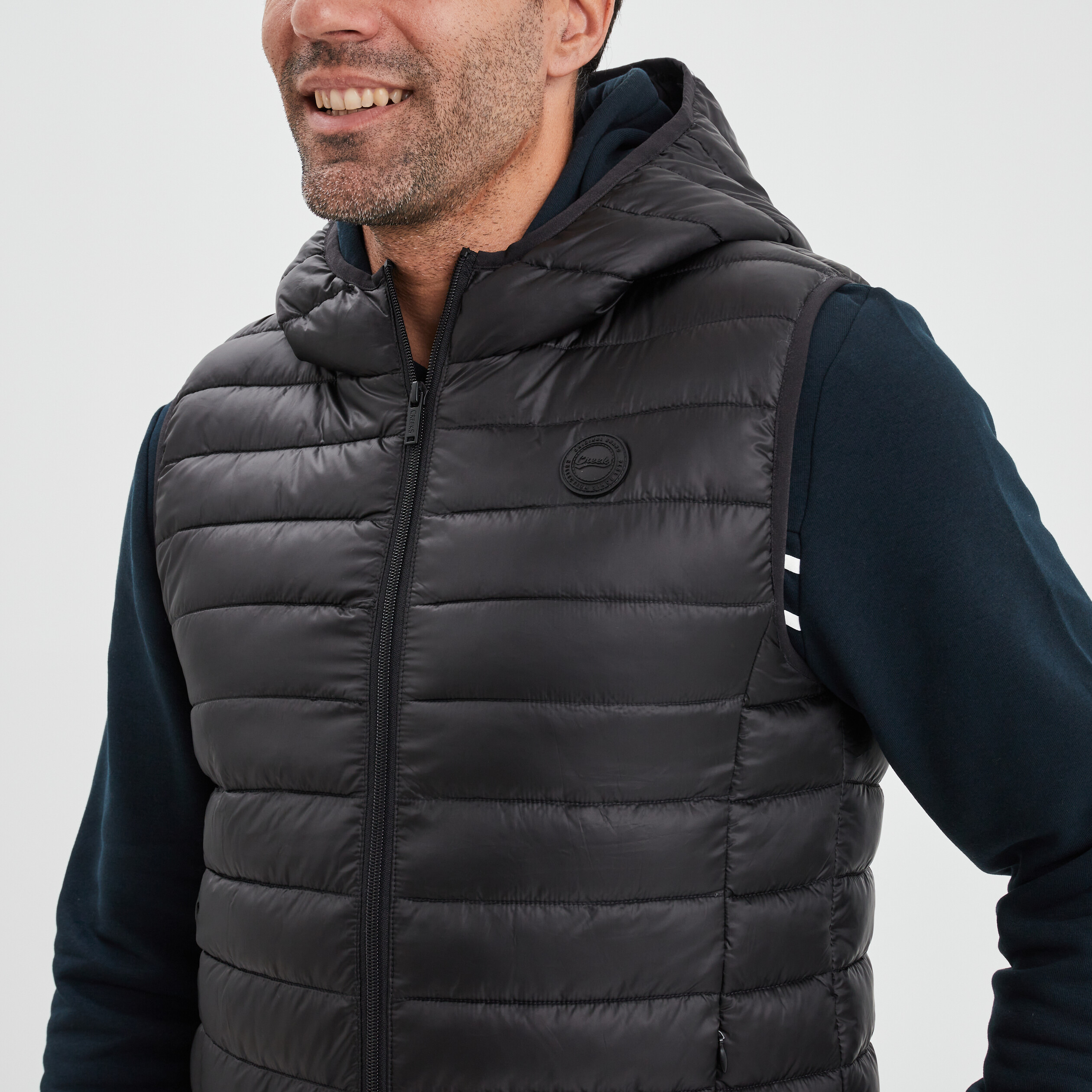 Doudoune sans manches à capuche Creeks noir homme | La Halle