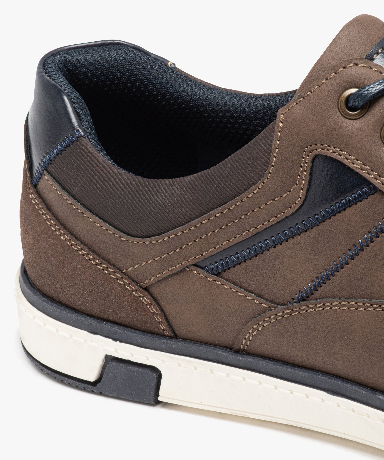 Derbies style tennis à semelle contrastée homme marron | GEMO
