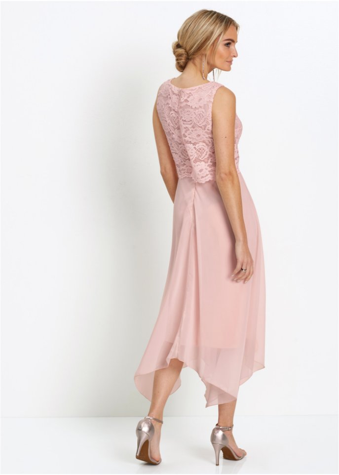 Premium Chiffonkleid mit Spitze