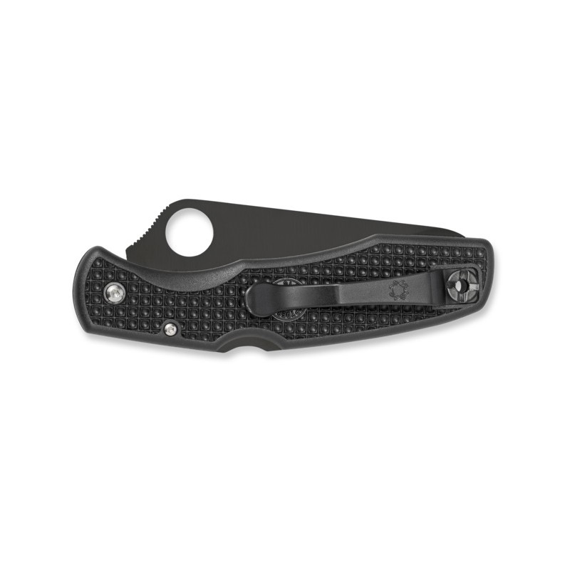 Spyderco Pacific Salt Total Schwarz C91PBBK, Tauchmesser, glatte Klinge, Klapptauchmesser.