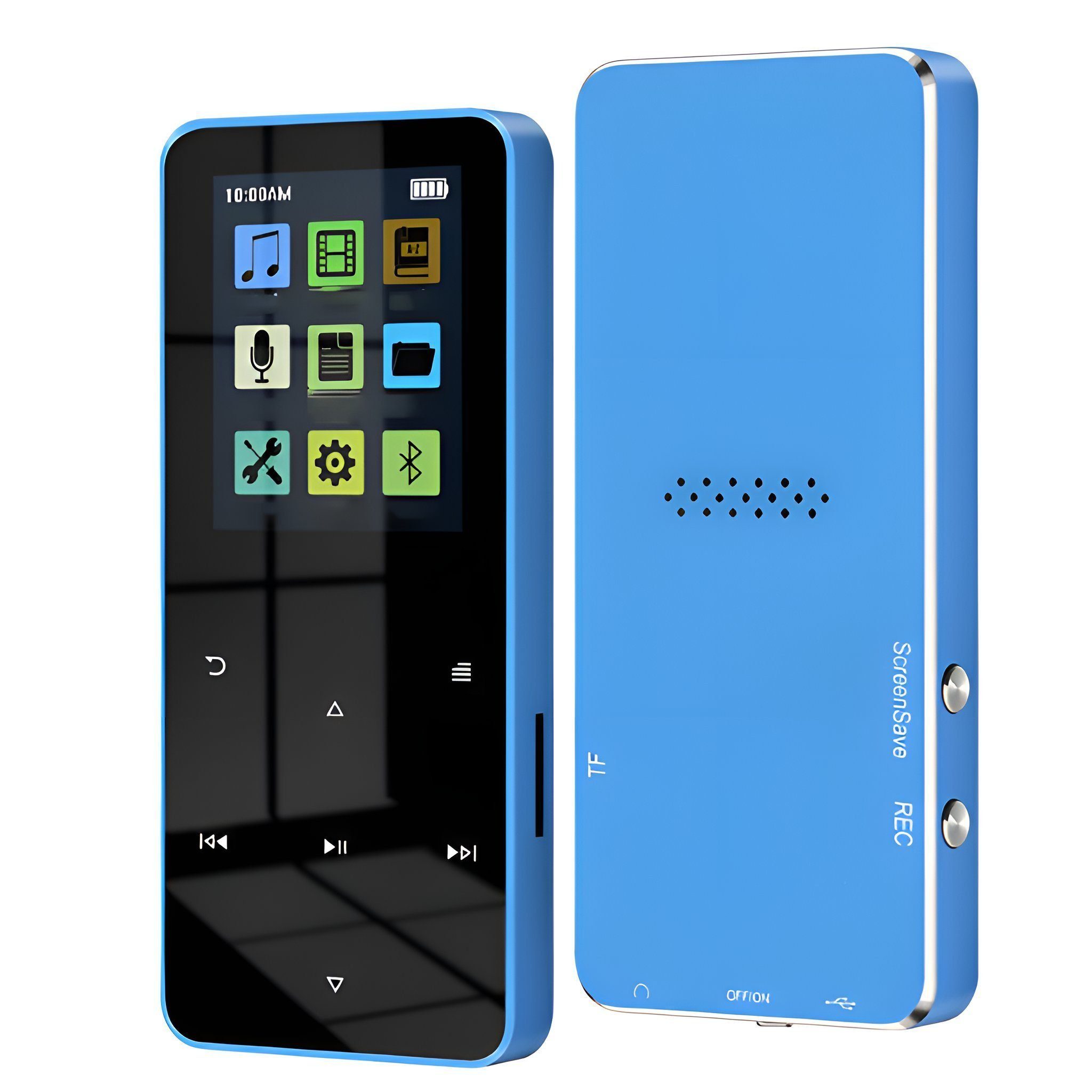 Suzakuin Kompakter 1.8-Zoll Metall MP3 & MP4 Player, Touchscreen, Bluetooth MP3-Player
