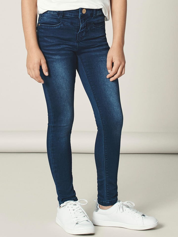 name it Mädchen Skinny Fit Stretch Jeans in Blau günstig kaufen
