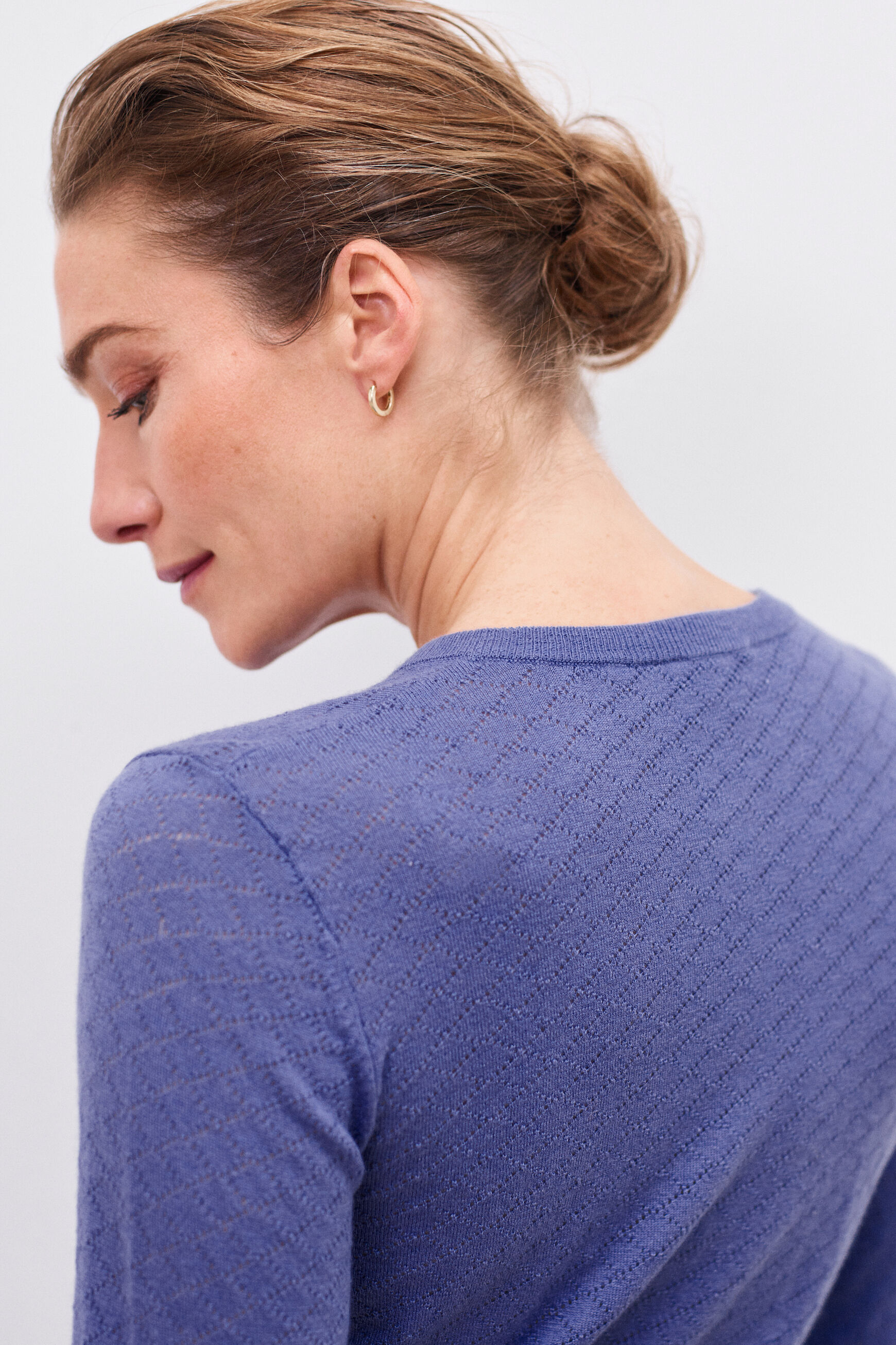 gilet capucine bleu violet femme