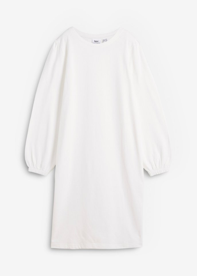 Sweatkleid mit Ballonärmeln und Schlitz