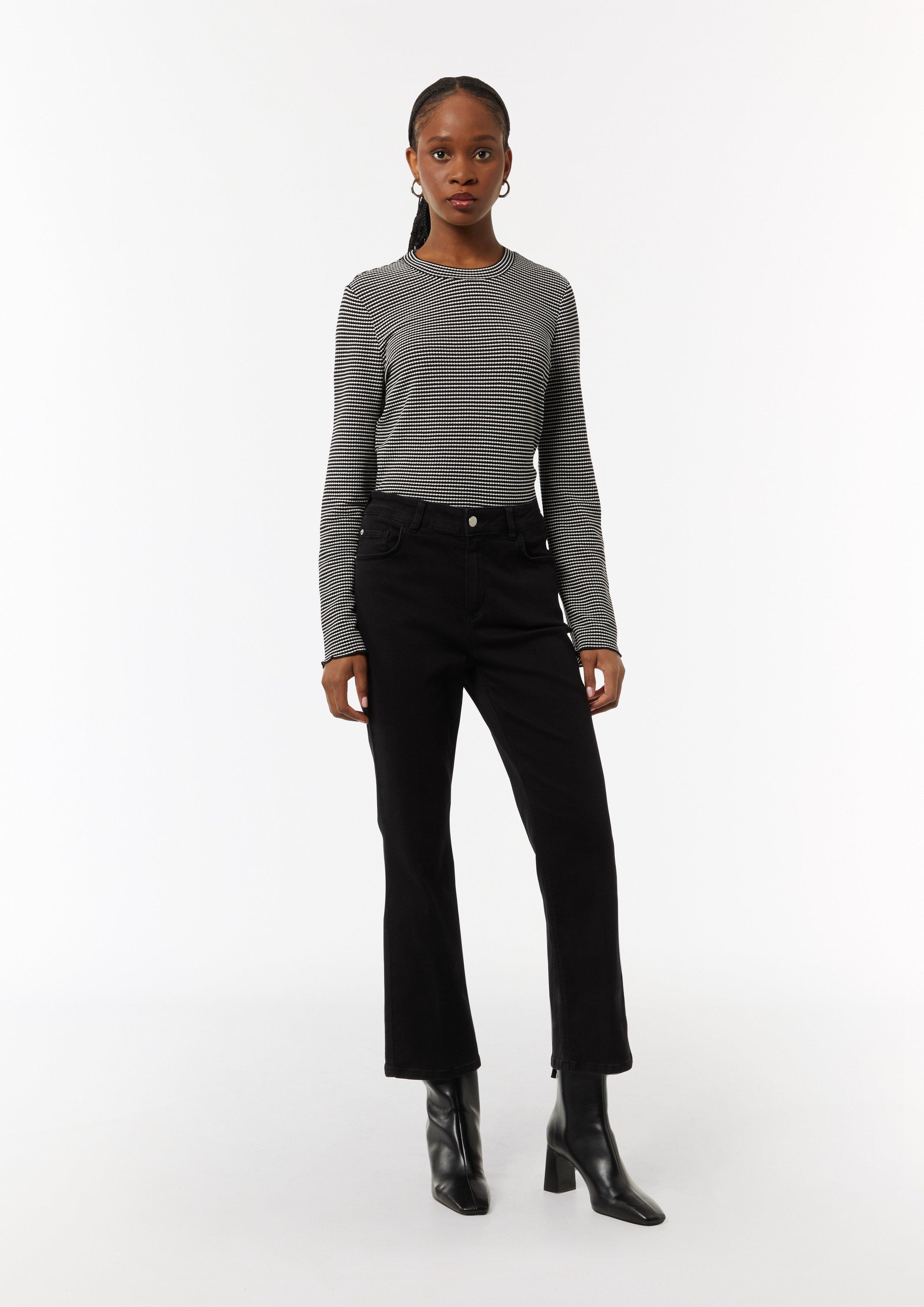 Flared-Leg-Jeans aus Baumwollstretch - schwarz