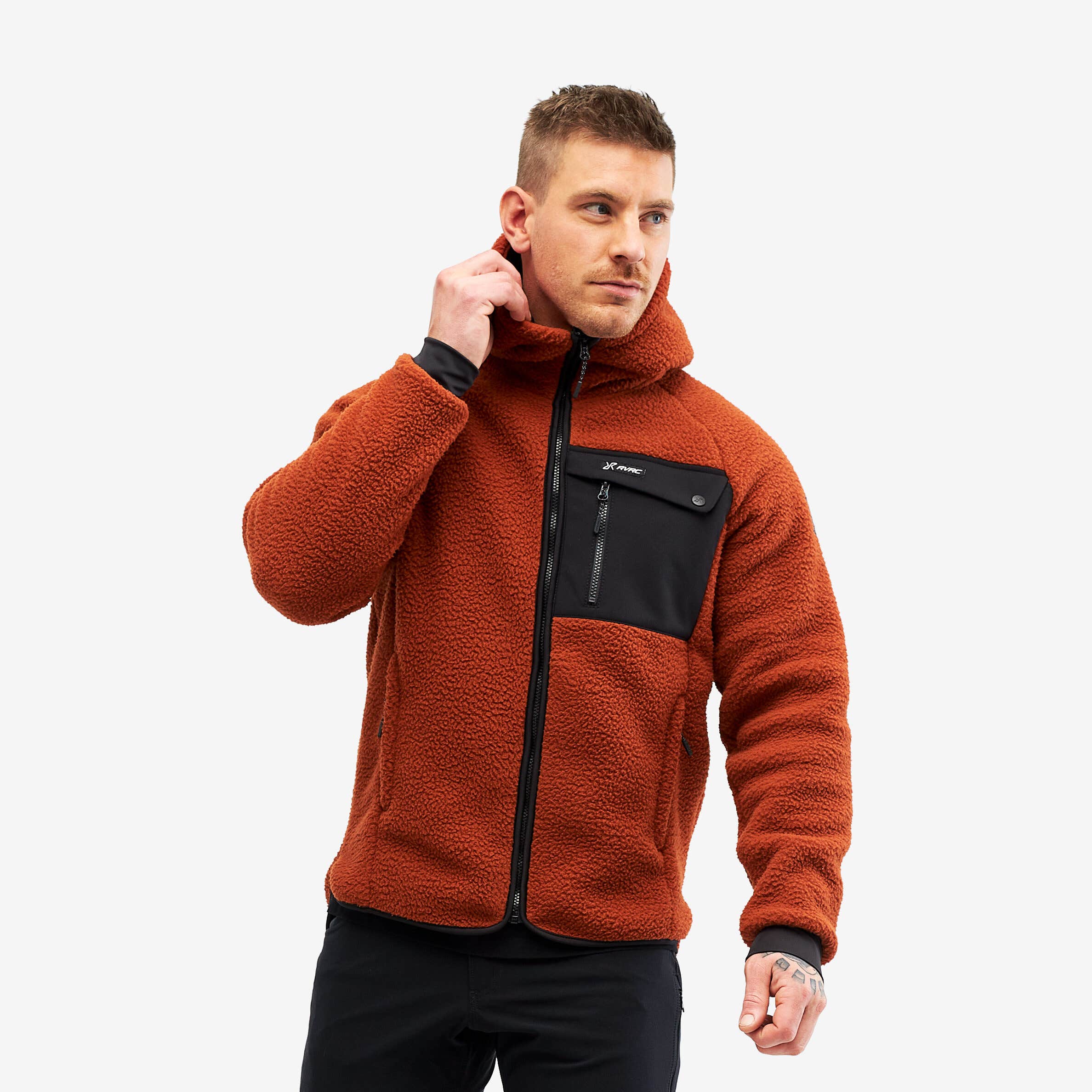 Sherpa Hoodie Homme Rusty Orange