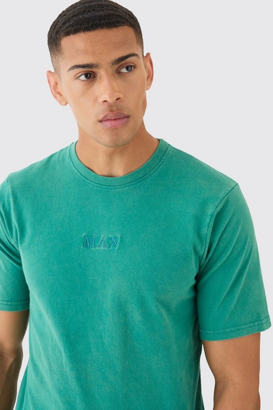 Man Roman Washed Crew Neck T-shirt