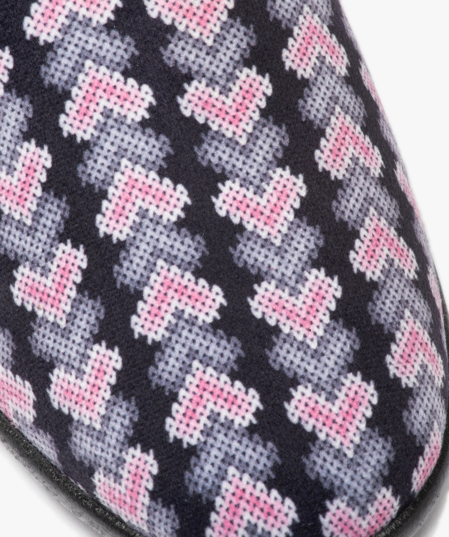 Chaussons femme forme enveloppante à motifs gris | GEMO