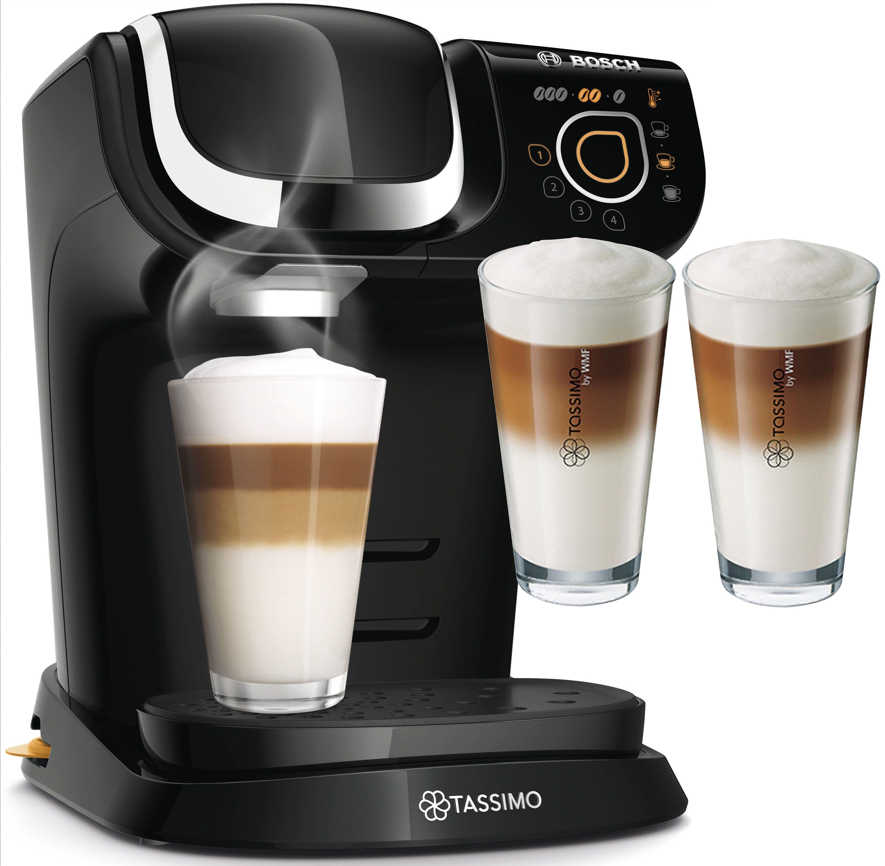 TASSIMO Kapselmaschine My Way 2 TAS6502, inkl. 2 TASSIMO Latte-Macchiato-Gläser by WMF Wert: UVP € 9,99