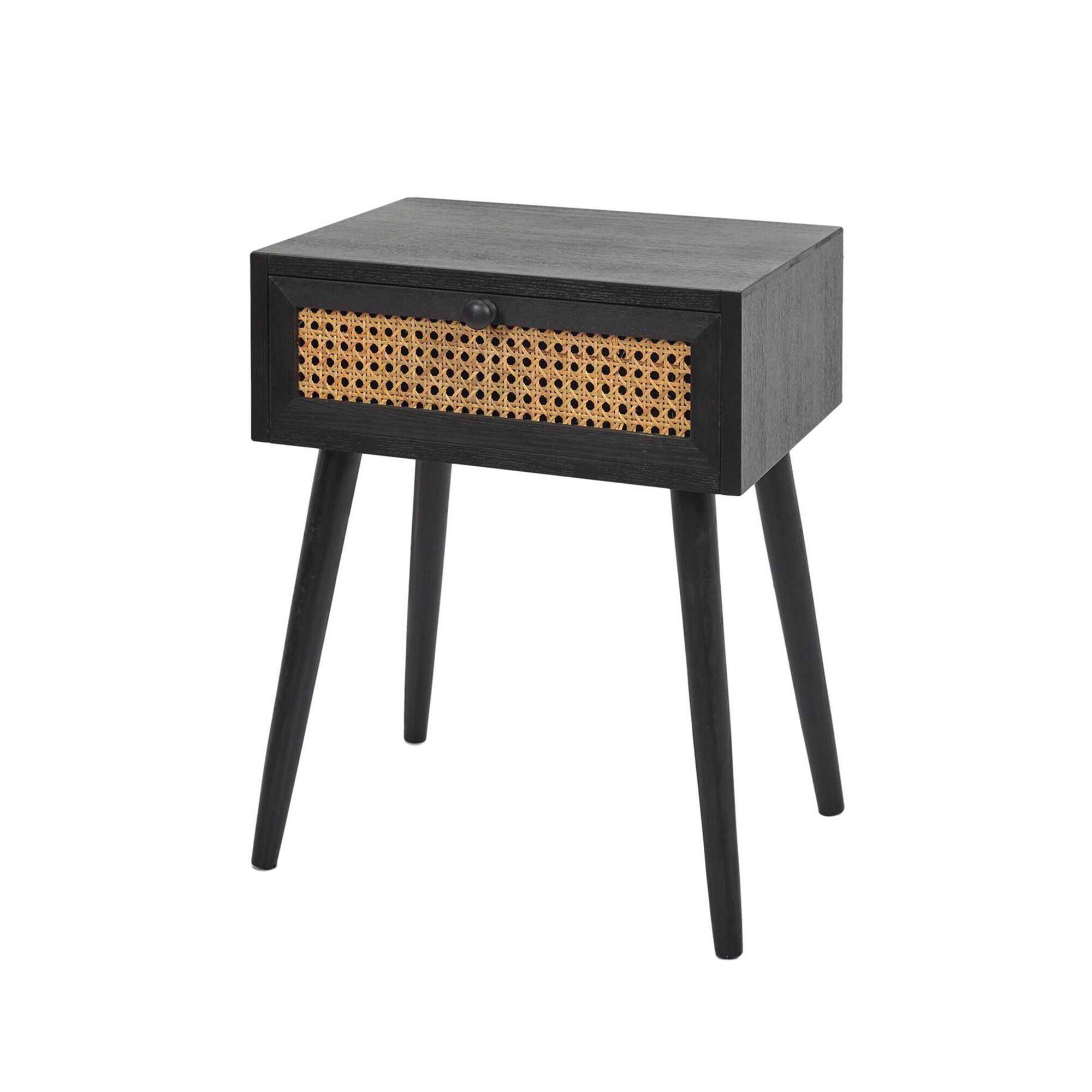 Table de chevet bois noir