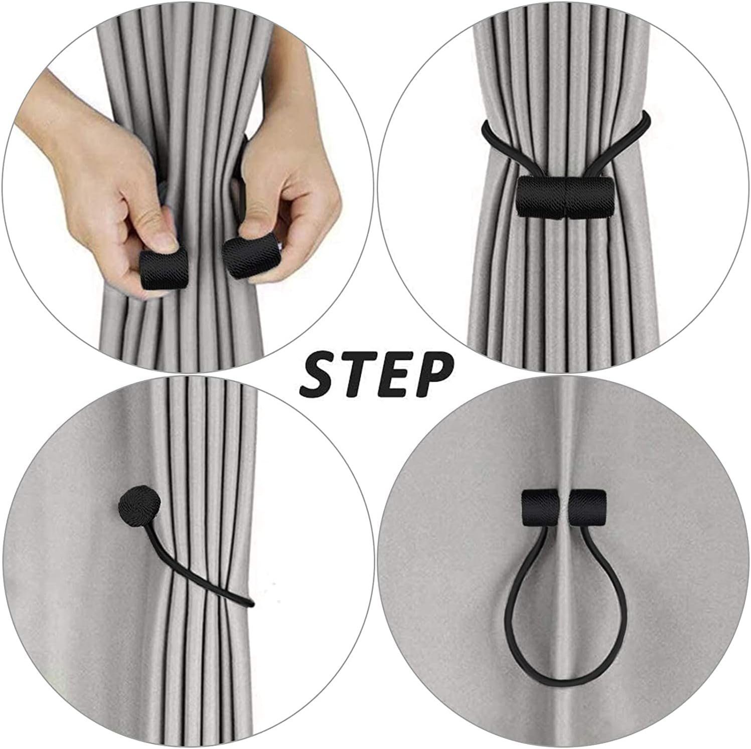 Dekoklammer für Raffhalter 4 Stück Magnetische Gardinen Raffhalter, SCOHOME, (1 satz, 4-tlg., für Gardinenklammern Vorhänge Zuhause, Büro, Dekoration), Gardinen Halter mit Magneten, Vorhang Halter Raffhalter