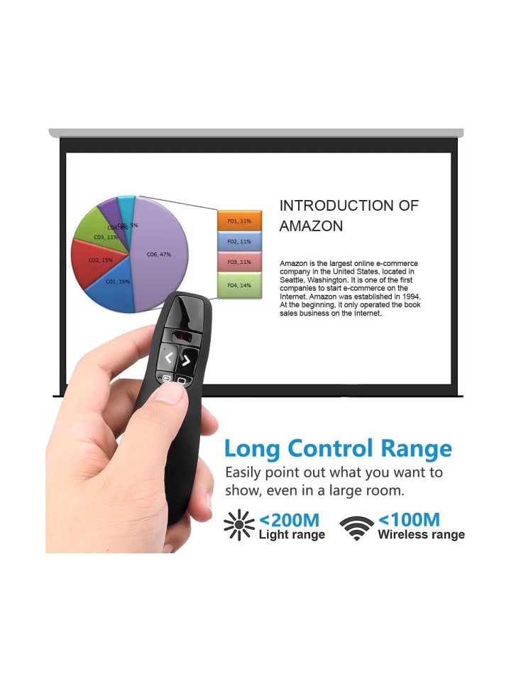 COFI 1453 Ergonomisch Wireless Presenter für Präsentationen Fernbedienung in Schwarz günstig kaufen onesize