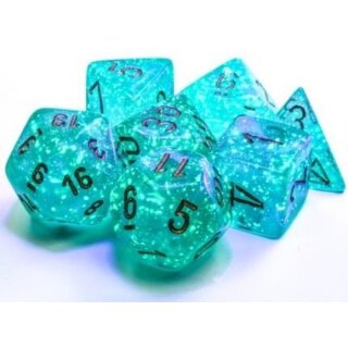 Borealis® 12mm d6 Teal/gold Luminary Dice Block™ (36)