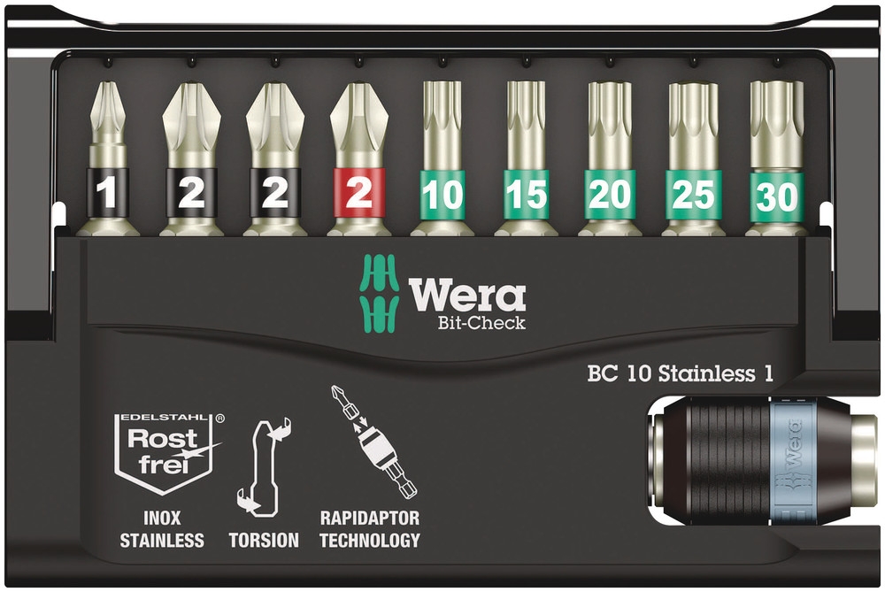 Wera 05073630001 Bit-Check 10 nerūdijančio plieno 1 SB, 10 dl