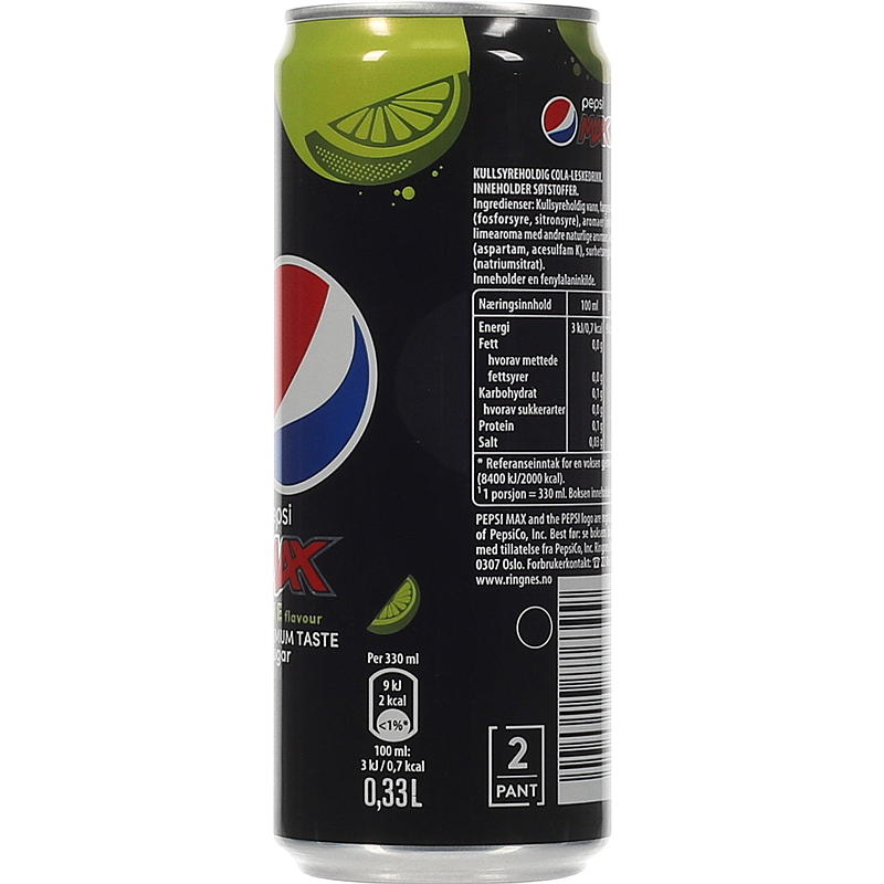Pepsi Pepsi max lime 0,33 l boks