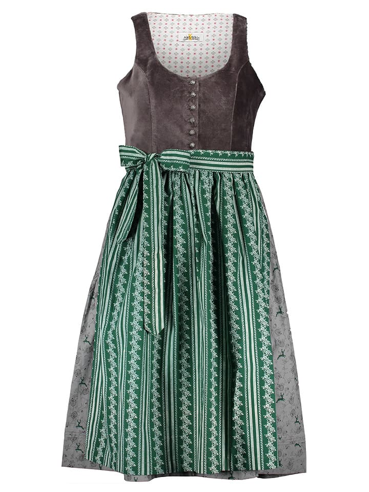 Almsach Dirndl in Grau/ Grün günstig kaufen