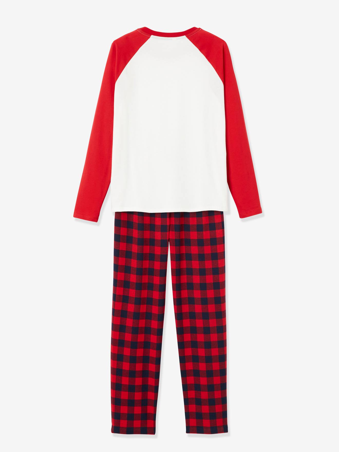 Pyjama Noël femme / Pyjama famille beige avec anim et bas à carre