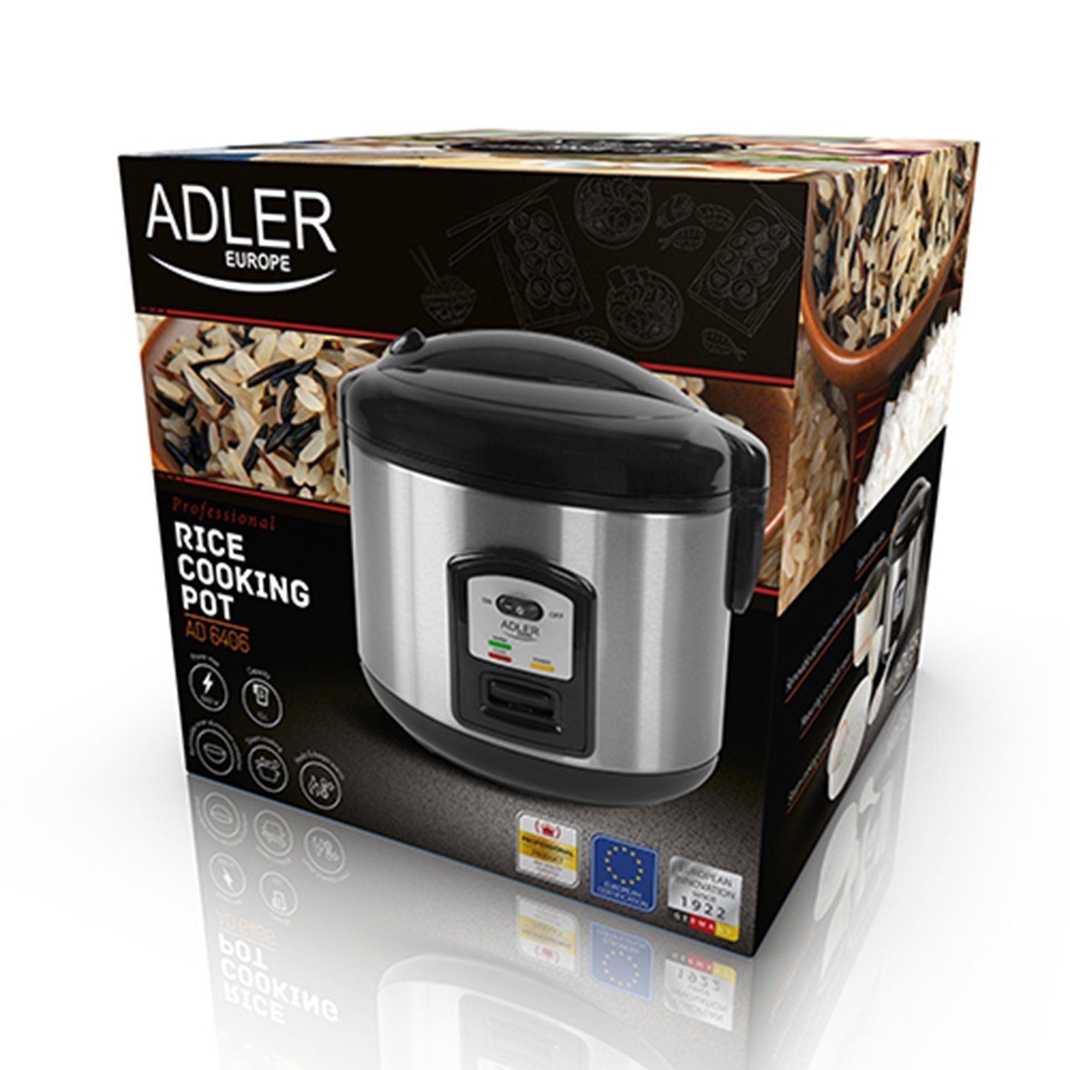 Adler Reiskocher AD 6406, 1000,00 W, Reis Kocher 1,5 L 1000W