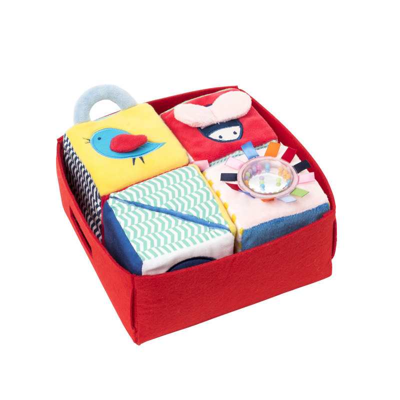 4 cubes d'éveil en tissu Oxybul