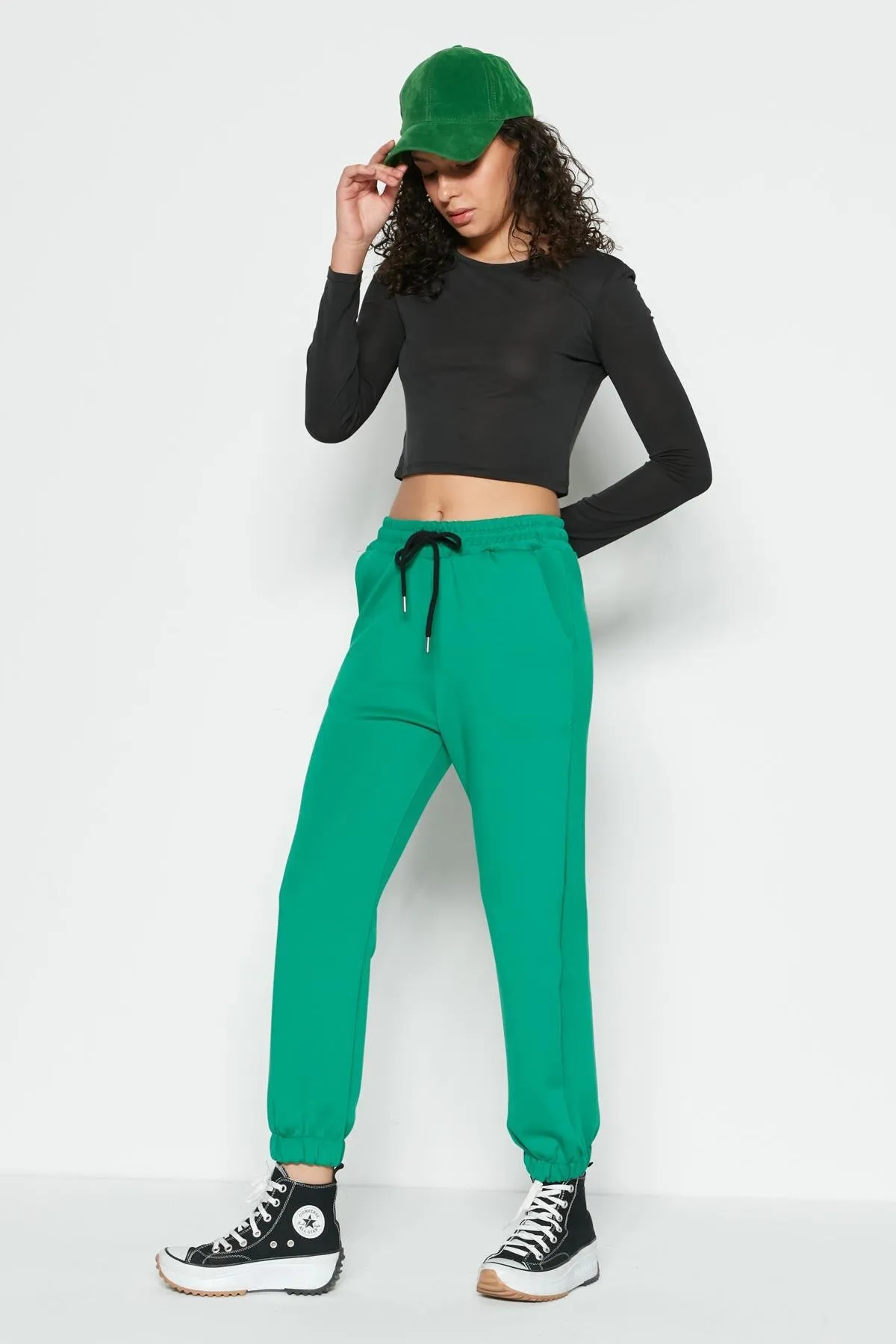 C&City  Jogger elastische Sport-Jogginghose 806 Grün