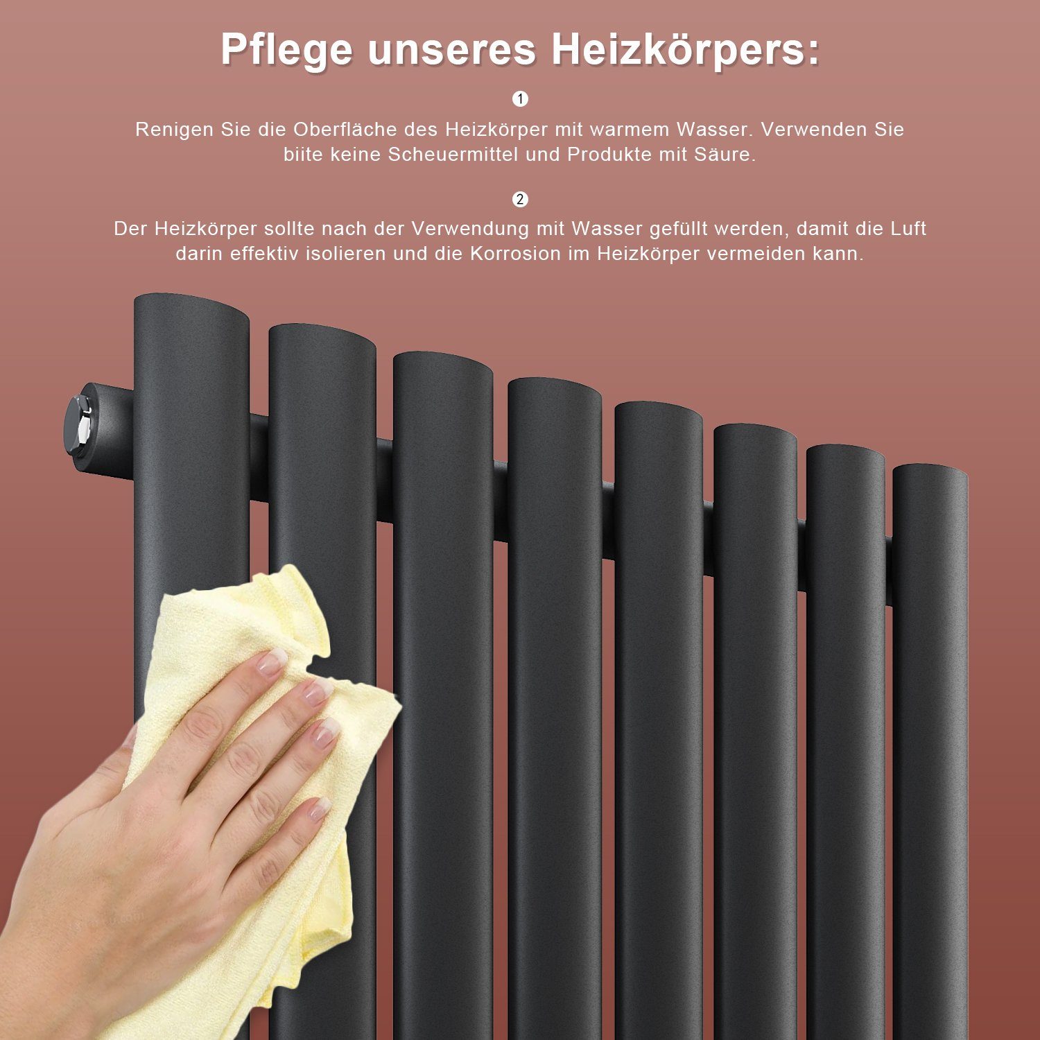 ELEGANT Badheizkörper Heizkörper Design Röhrenheizkörper modern mit/ohne Multiblock, Anthrazit