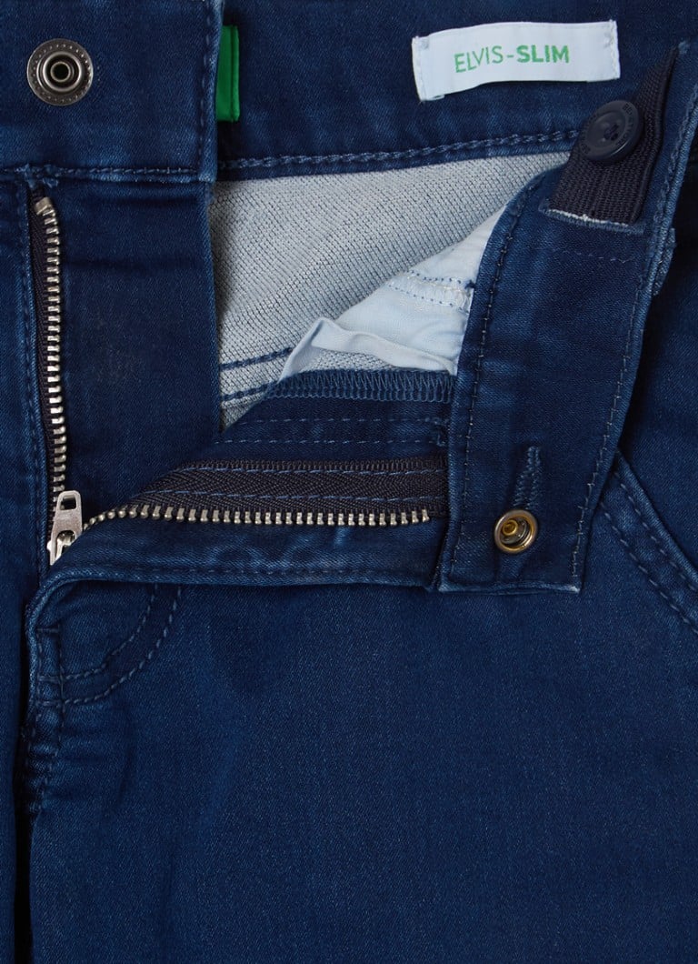 Pantaloni cargo Benetton slim fit din chambray