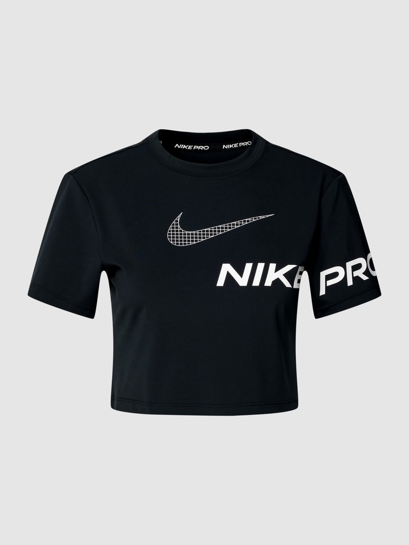 Crop Top mit Rundhalsausschnitt in schwarz