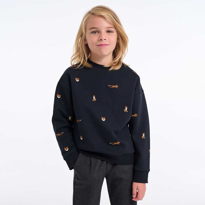 Sweat-shirt imprimé anthracite Garçon