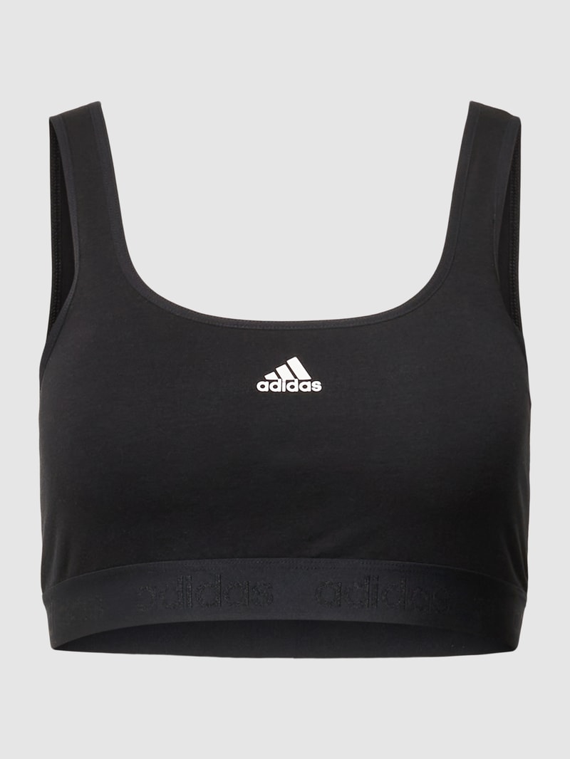 Bustier mit Label-Print in schwarz