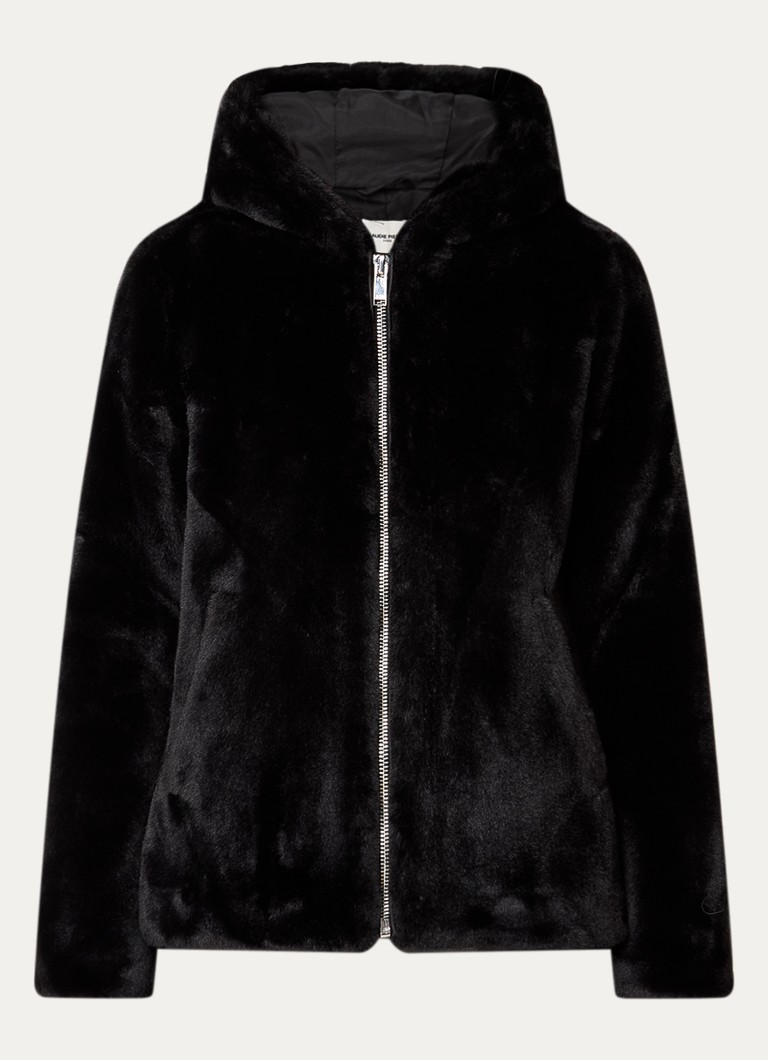 Jacheta din piele organica Claudie Pierlot Félicien cu buzunare laterale